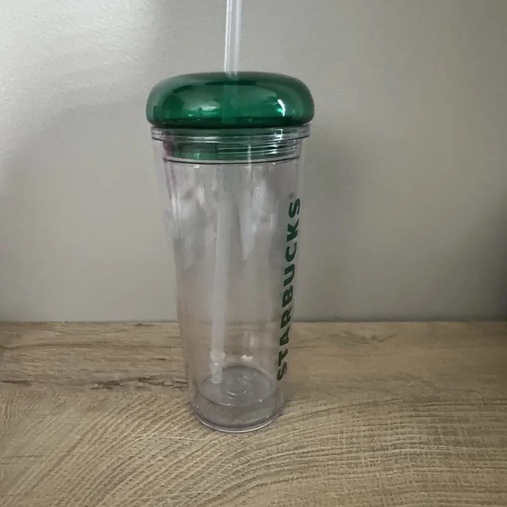 Starbucks Tumbler Korea 2022 Wordmark Foam Cold Cup Green‎ Clear 16 Oz 473ml